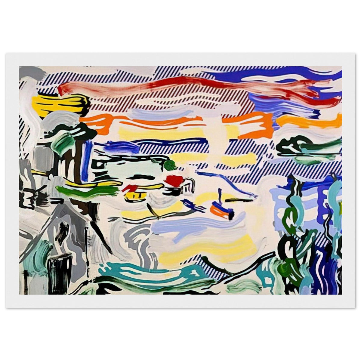 COAST VILLAGE 1987 Framed Poster | Roy Lichtenstein Framed Prints Wall Art | Roy Lichtenstein Shop
