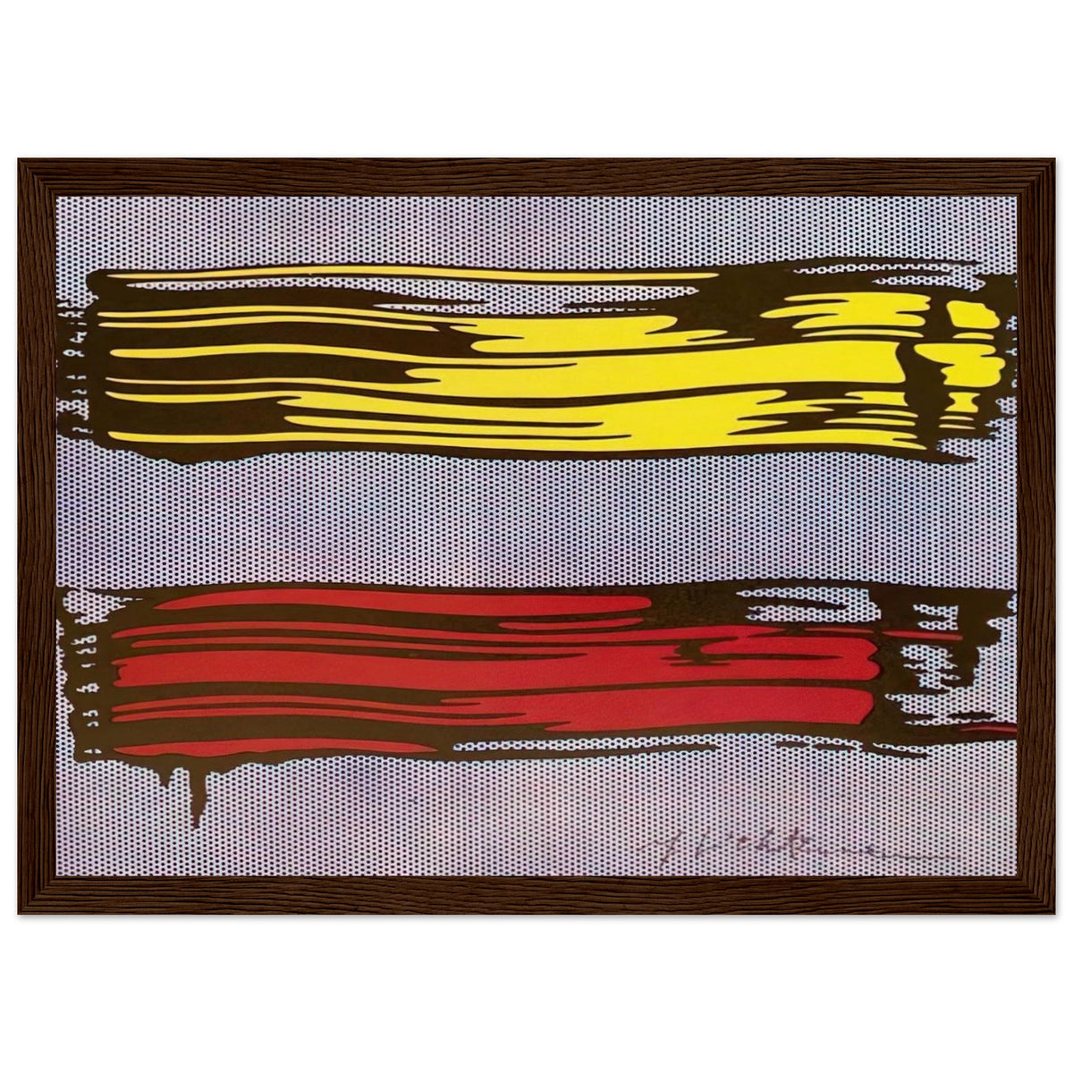YELLOW AND RED BRUSHSTROKES 1966 Framed Poster | Roy Lichtenstein Framed Prints Wall Art | Roy Lichtenstein Shop