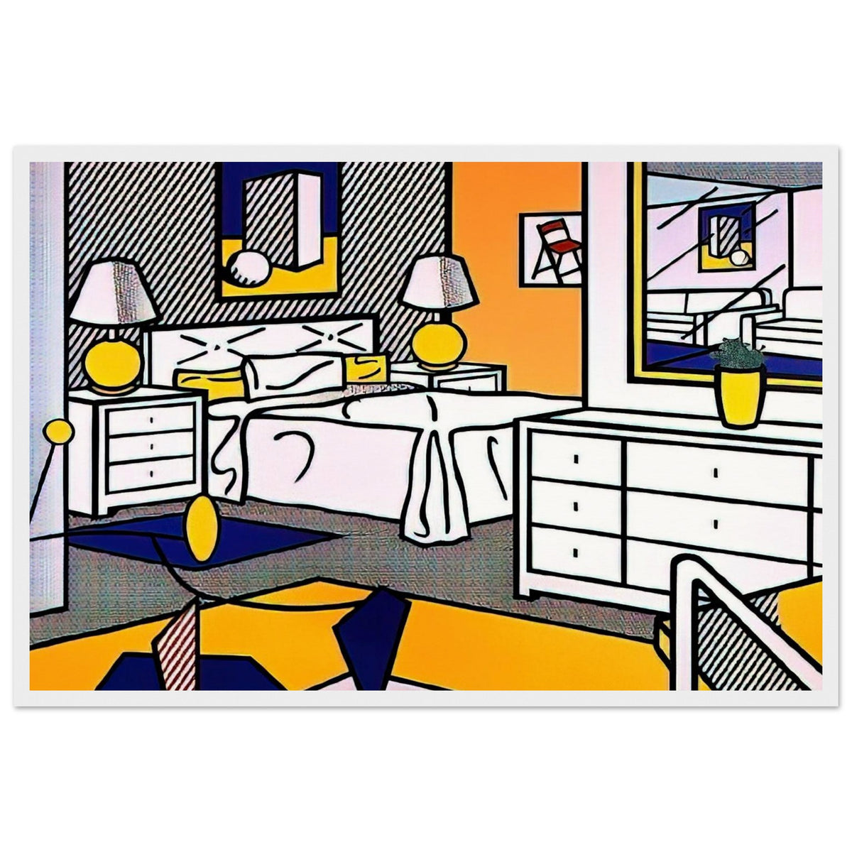 INTERIOR WITH MOBILE 1992 Framed Poster | Roy Lichtenstein Framed Prints Wall Art | Roy Lichtenstein Shop