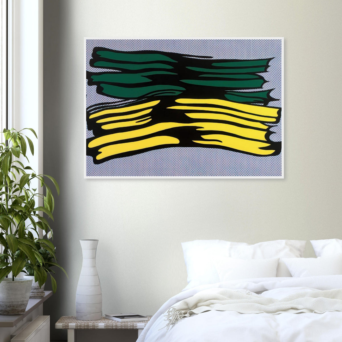 YELLOW AND GREEN BRUSHSTROKES 1966 0 Framed Poster | Roy Lichtenstein Framed Prints Wall Art | Roy Lichtenstein Shop