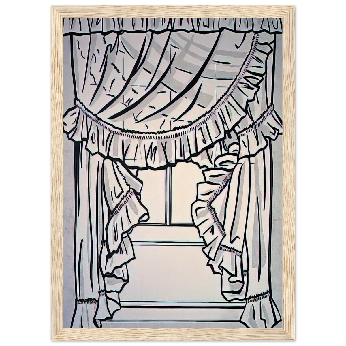 CURTAINS 1962 Framed Poster | Roy Lichtenstein Framed Prints Wall Art | Roy Lichtenstein Shop