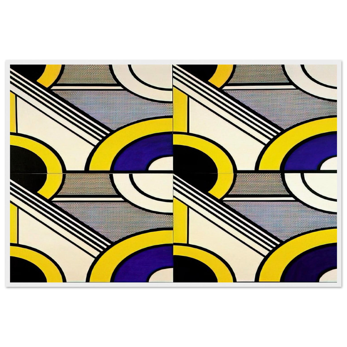 MODULAR PAINTING WITH FOUR PANELS 1 1969 Framed Poster | Roy Lichtenstein Framed Prints Wall Art | Roy Lichtenstein Shop