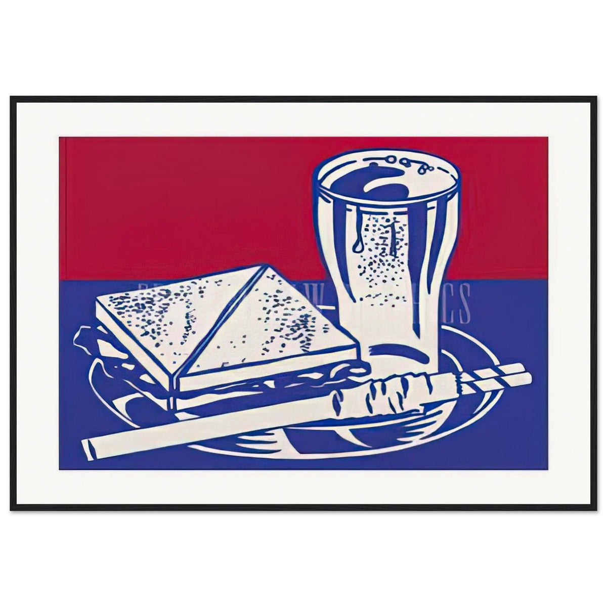 SANDWICH AND SODA 1964 Framed Poster | Roy Lichtenstein Framed Prints Wall Art | Roy Lichtenstein Shop