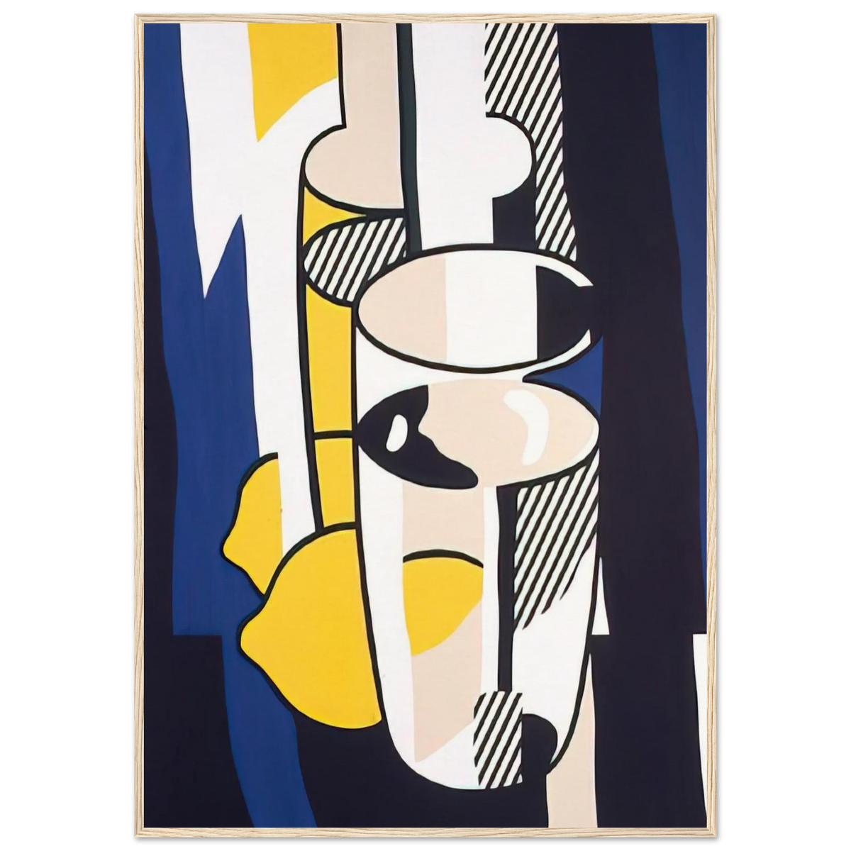 GLASS AND LEMON IN A MIRROR 1974 Framed Poster | Roy Lichtenstein Framed Prints Wall Art | Roy Lichtenstein Shop