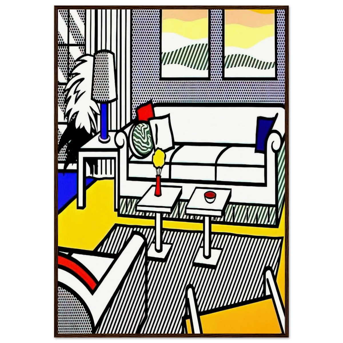 INTERIOR WITH RESTFUL PAINTINGS 1991 Framed Poster | Roy Lichtenstein Framed Prints Wall Art | Roy Lichtenstein Shop