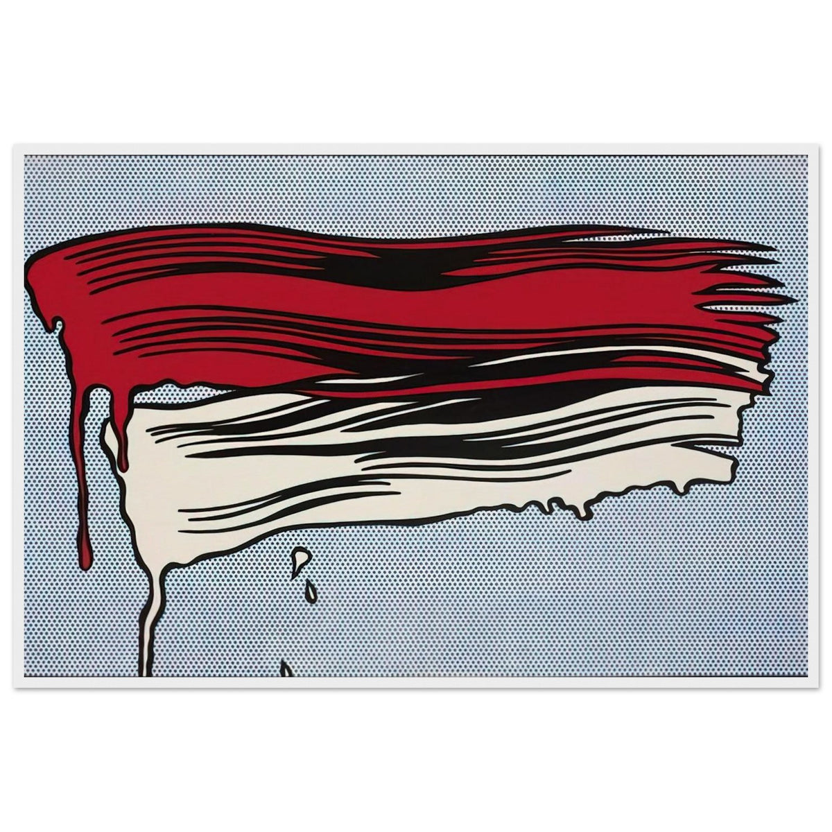 RED AND WHITE BRUSHSTROKES 1965 Framed Poster | Roy Lichtenstein Framed Prints Wall Art | Roy Lichtenstein Shop