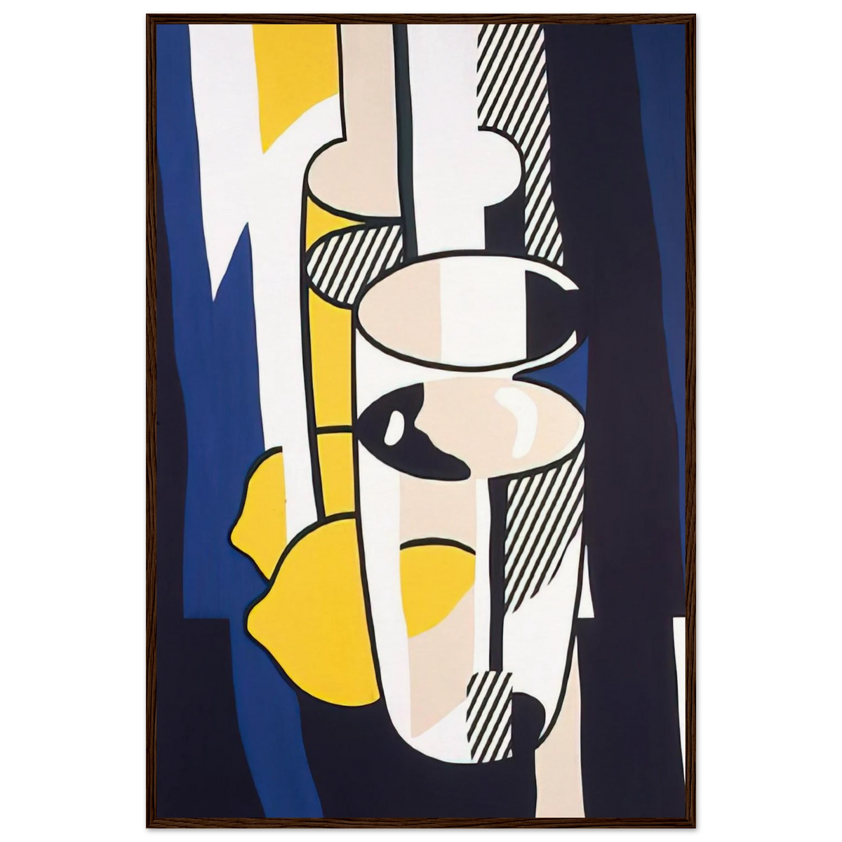GLASS AND LEMON IN A MIRROR 1974 Framed Poster | Roy Lichtenstein Framed Prints Wall Art | Roy Lichtenstein Shop
