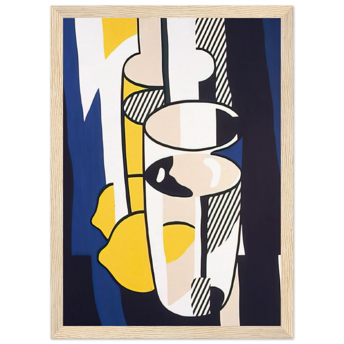 GLASS AND LEMON IN A MIRROR 1974 Framed Poster | Roy Lichtenstein Framed Prints Wall Art | Roy Lichtenstein Shop