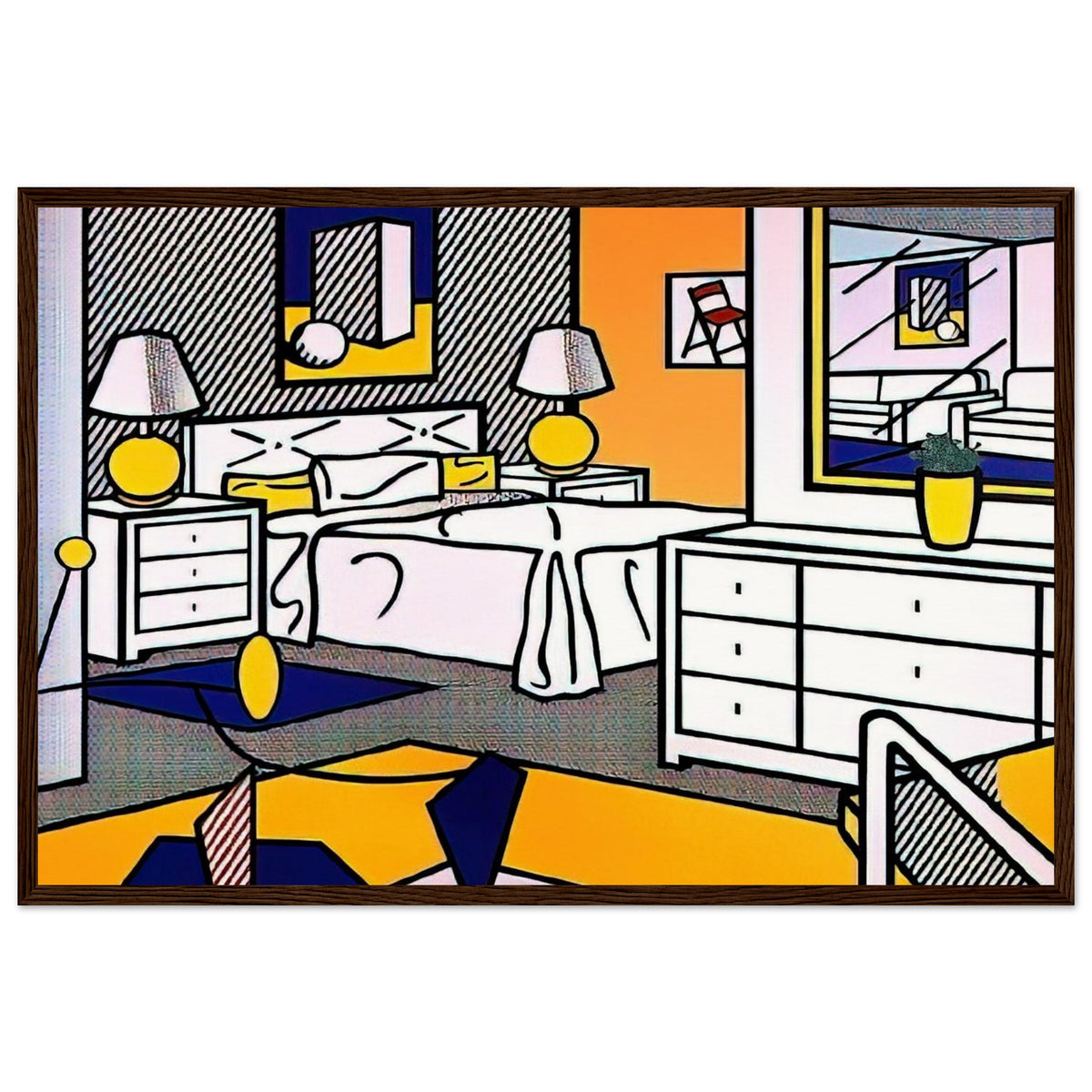INTERIOR WITH MOBILE 1992 Framed Poster | Roy Lichtenstein Framed Prints Wall Art | Roy Lichtenstein Shop