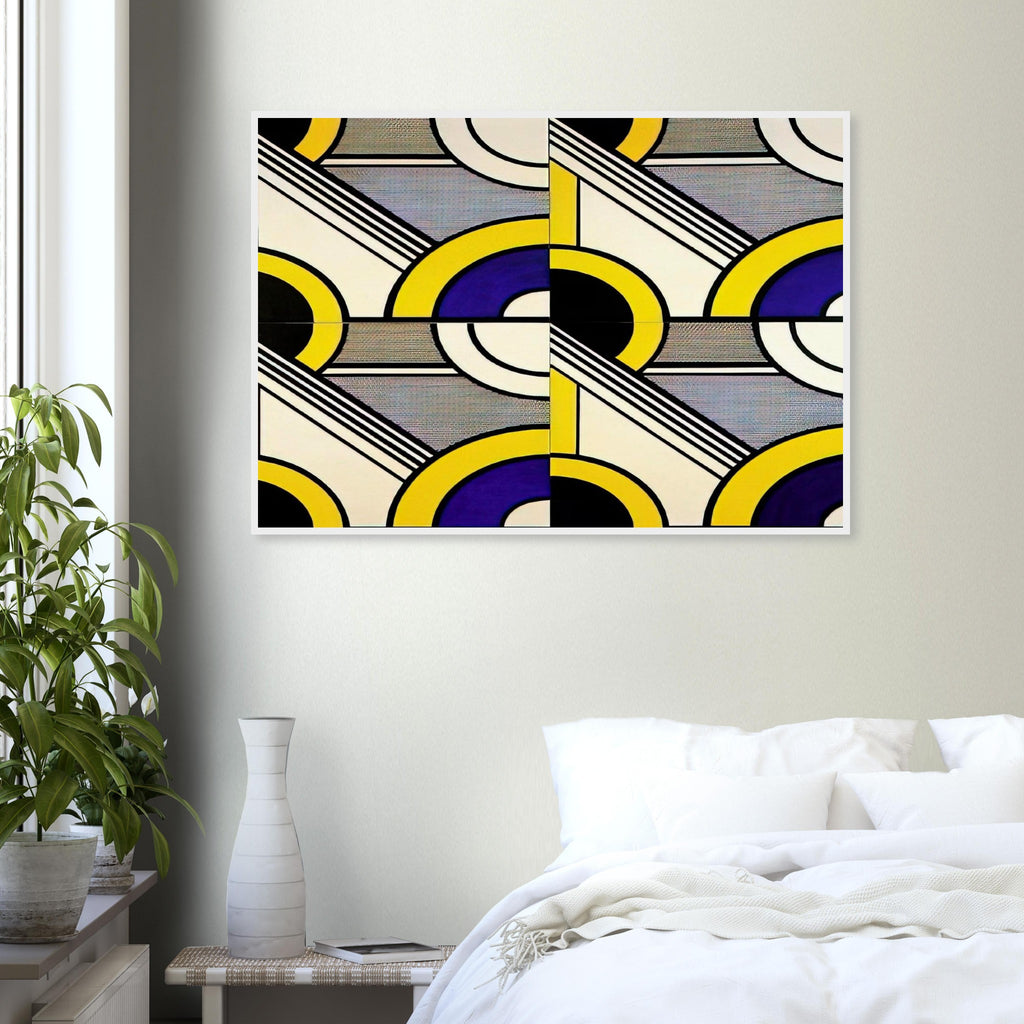 MODULAR PAINTING WITH FOUR PANELS 1 1969 Framed Poster | Roy Lichtenstein Framed Prints Wall Art | Roy Lichtenstein Shop