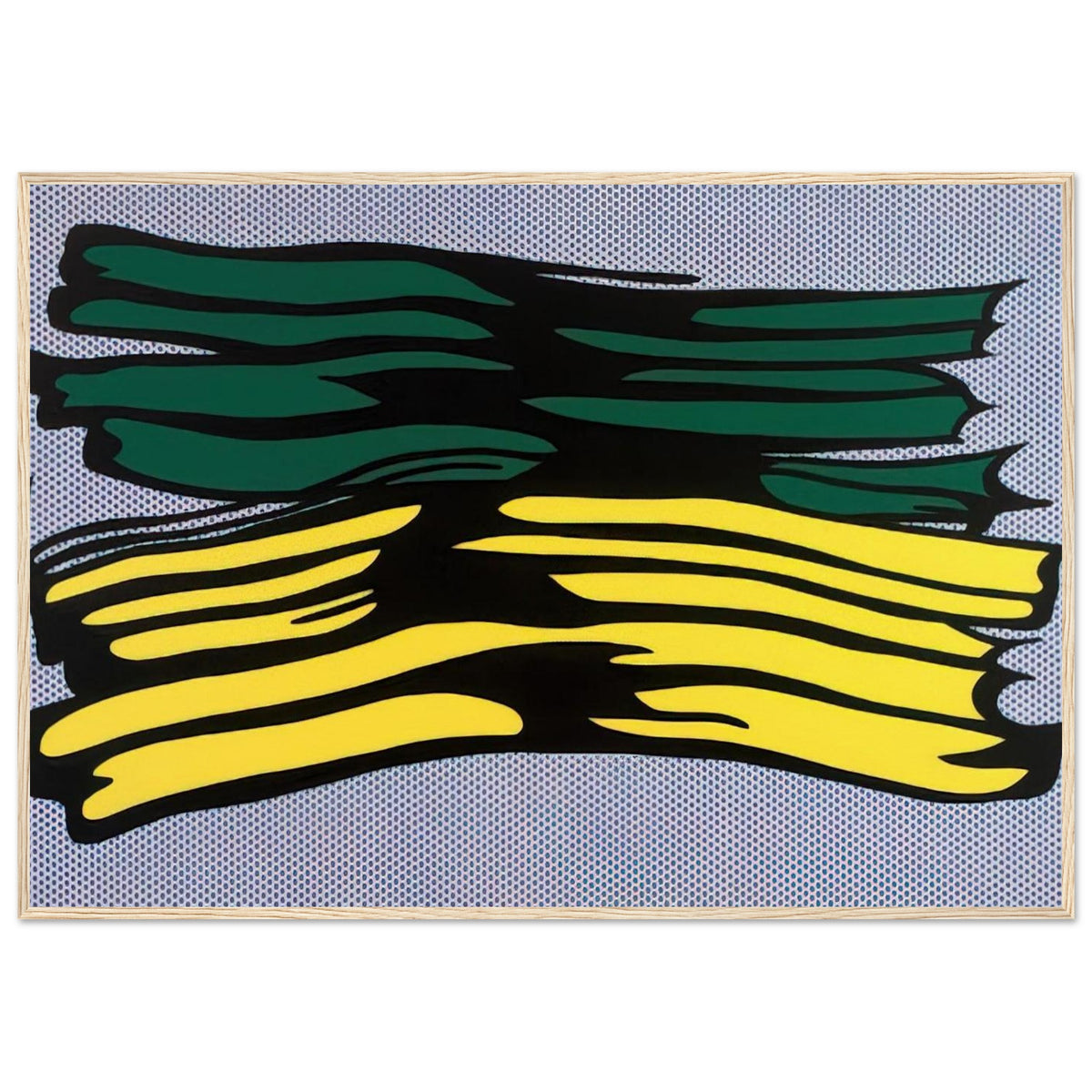 YELLOW AND GREEN BRUSHSTROKES 1966 0 Framed Poster | Roy Lichtenstein Framed Prints Wall Art | Roy Lichtenstein Shop