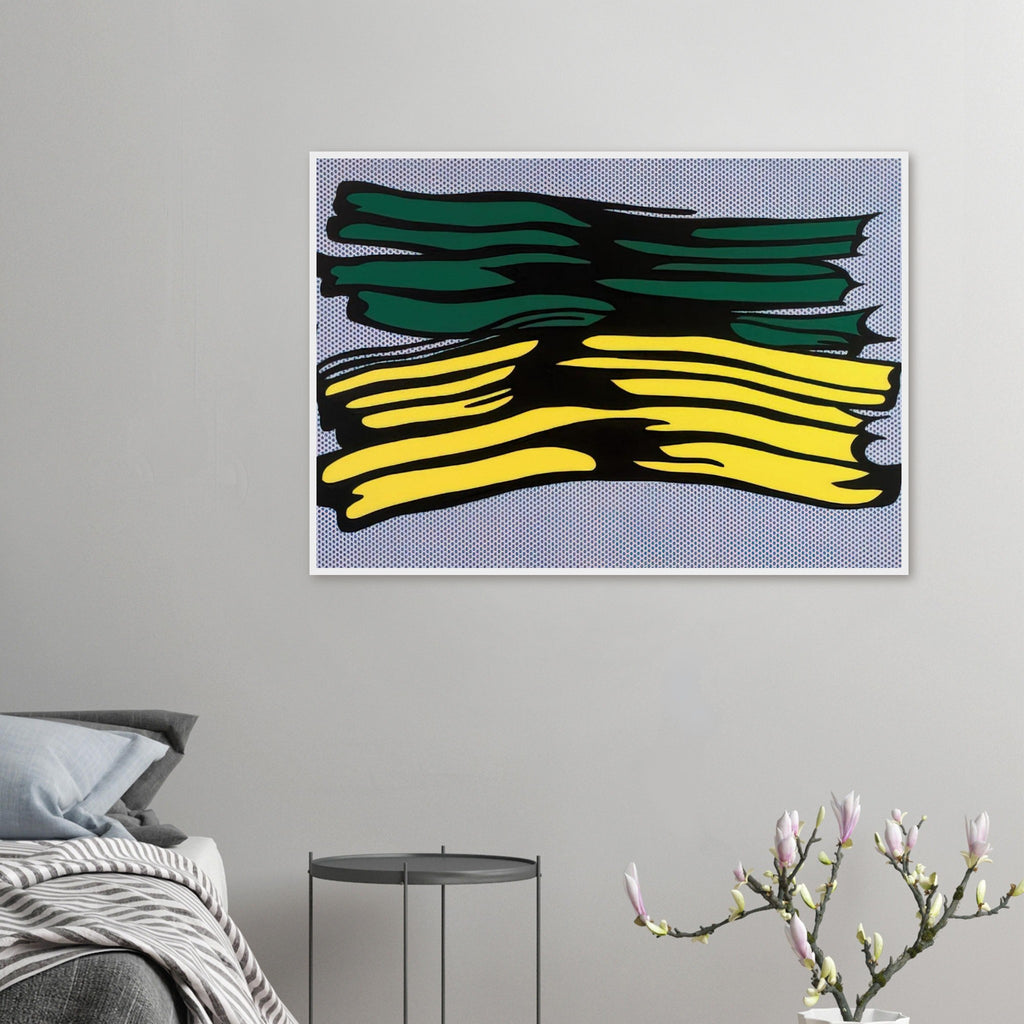 YELLOW AND GREEN BRUSHSTROKES 1966 0 Framed Poster | Roy Lichtenstein Framed Prints Wall Art | Roy Lichtenstein Shop