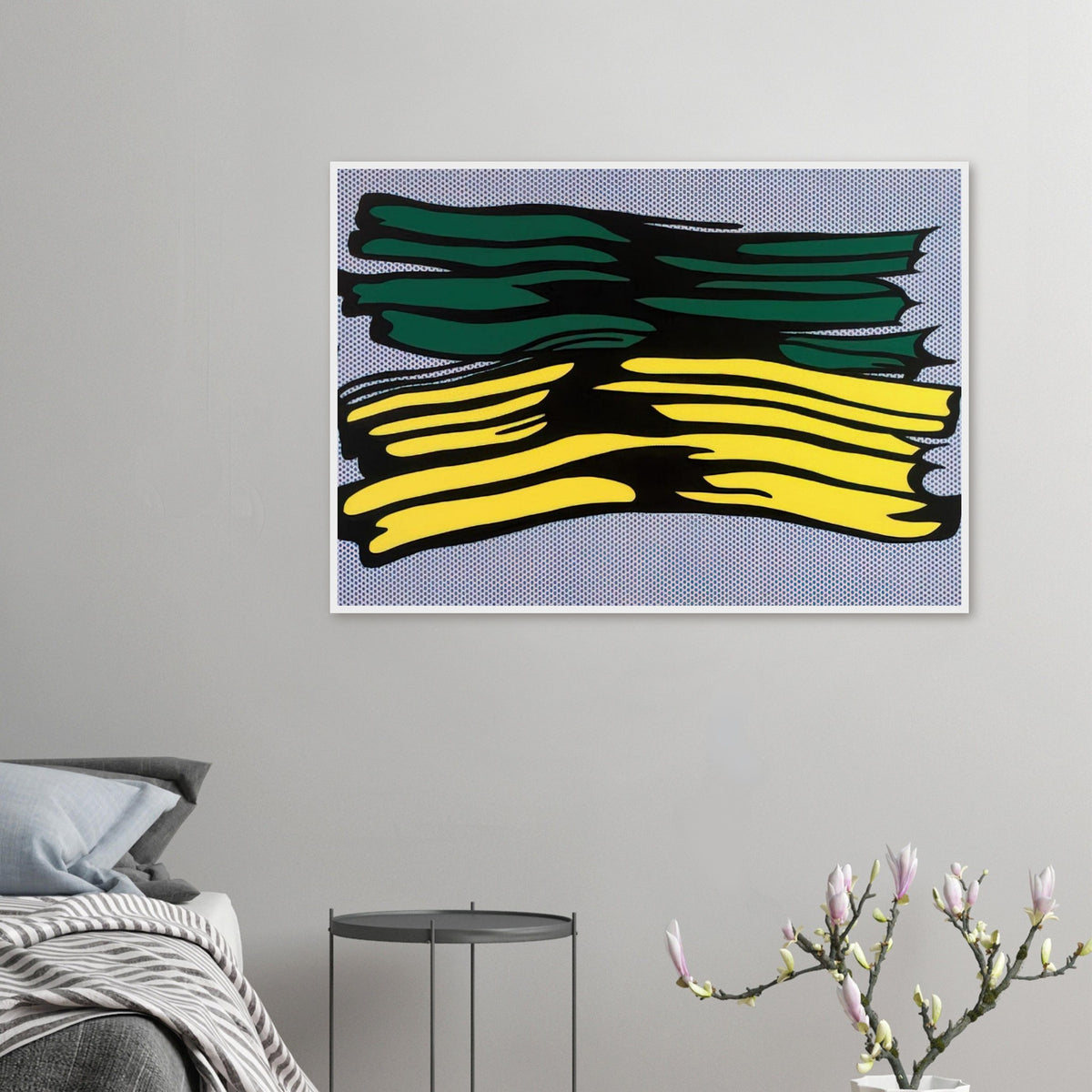 YELLOW AND GREEN BRUSHSTROKES 1966 0 Framed Poster | Roy Lichtenstein Framed Prints Wall Art | Roy Lichtenstein Shop