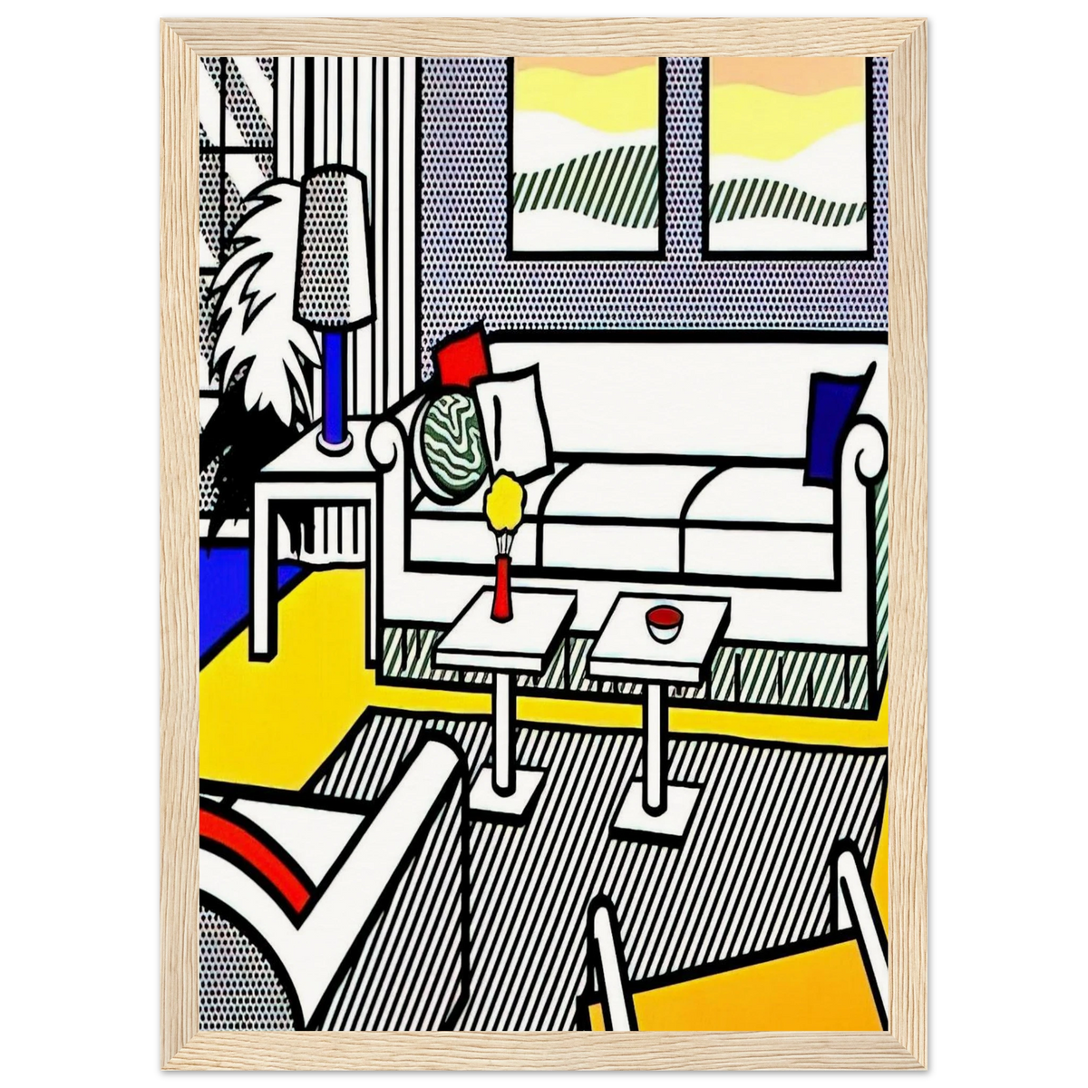 INTERIOR WITH RESTFUL PAINTINGS 1991 Framed Poster | Roy Lichtenstein Framed Prints Wall Art | Roy Lichtenstein Shop