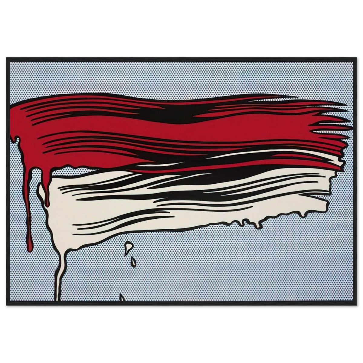 RED AND WHITE BRUSHSTROKES 1965 Framed Poster | Roy Lichtenstein Framed Prints Wall Art | Roy Lichtenstein Shop