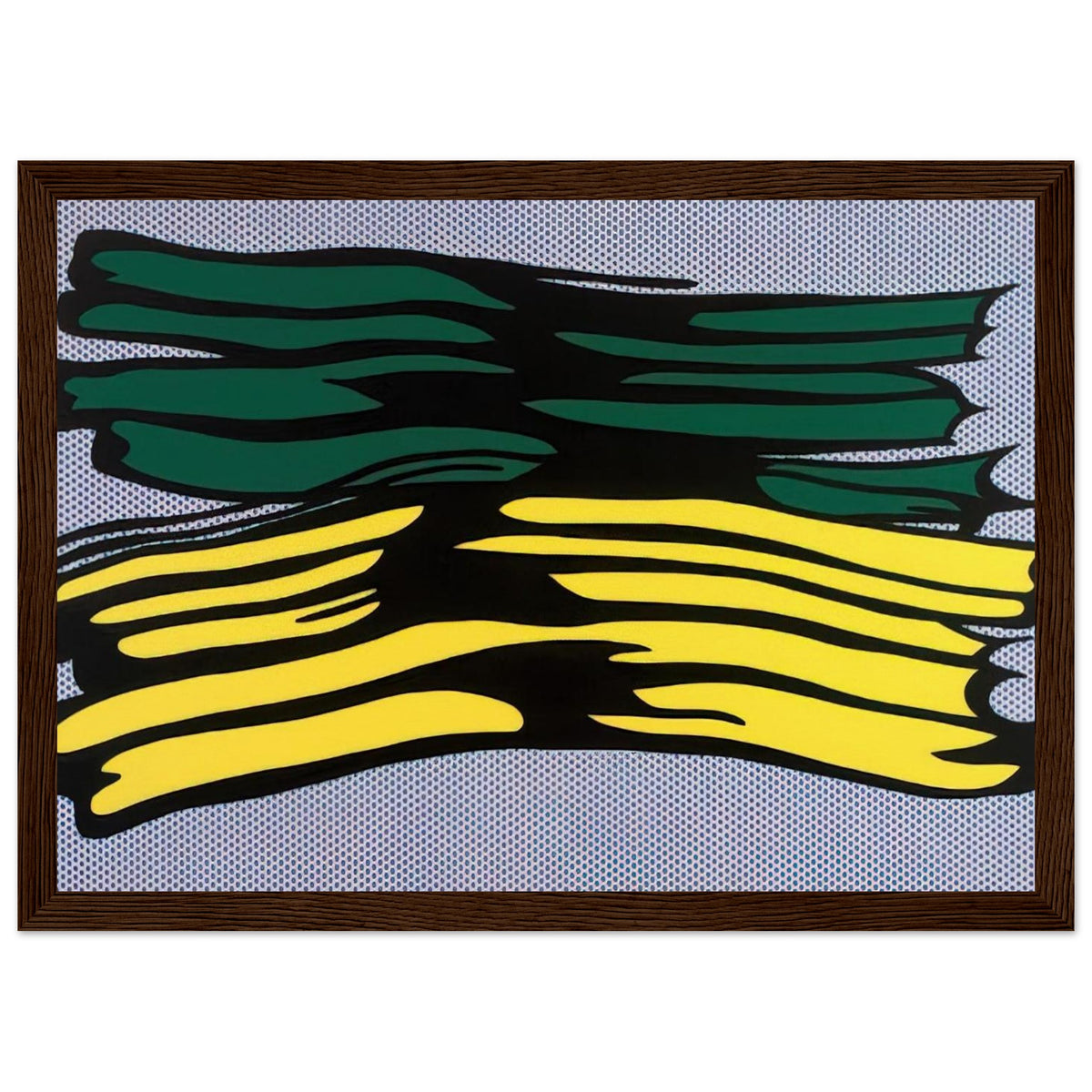 YELLOW AND GREEN BRUSHSTROKES 1966 0 Framed Poster | Roy Lichtenstein Framed Prints Wall Art | Roy Lichtenstein Shop