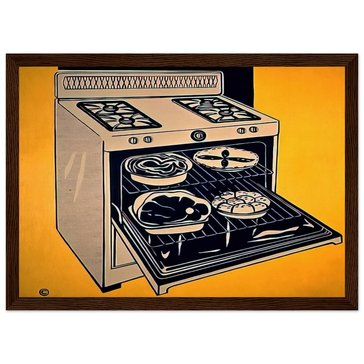 KITCHEN RANGE 1962 Framed Poster | Roy Lichtenstein Framed Prints Wall Art | Roy Lichtenstein Shop