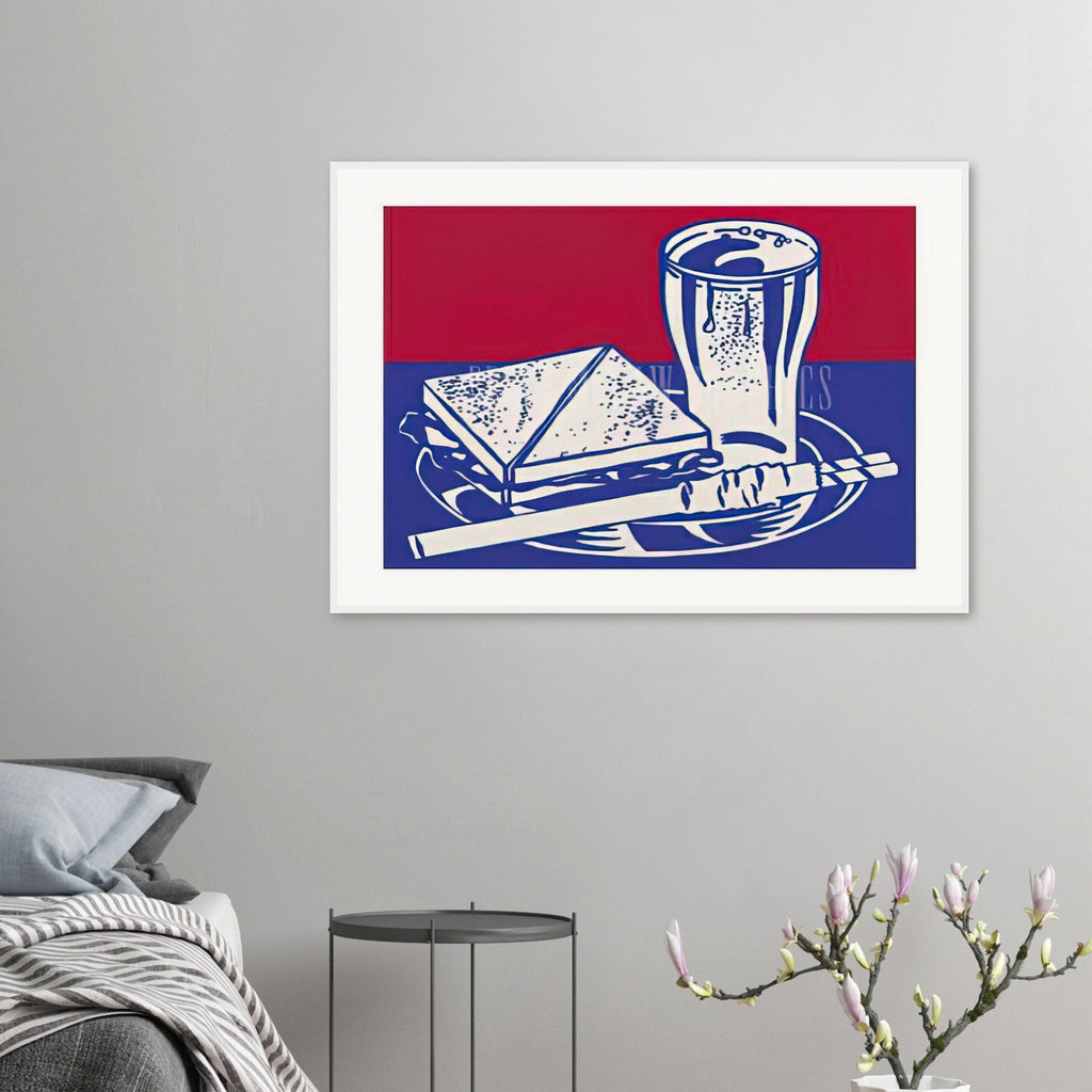 SANDWICH AND SODA 1964 Framed Poster | Roy Lichtenstein Framed Prints Wall Art | Roy Lichtenstein Shop