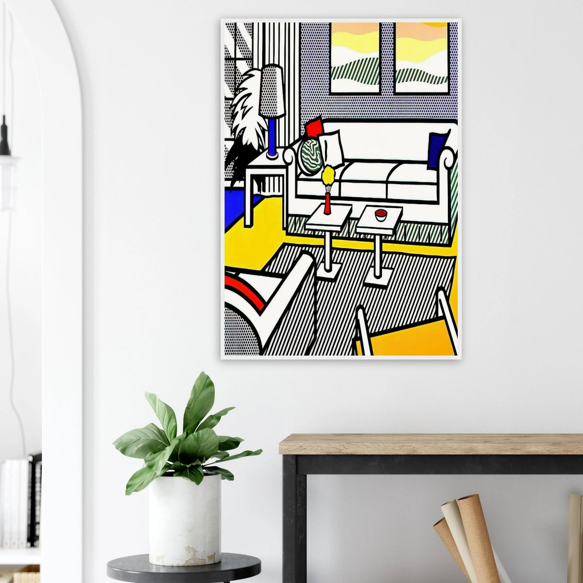 INTERIOR WITH RESTFUL PAINTINGS 1991 Framed Poster | Roy Lichtenstein Framed Prints Wall Art | Roy Lichtenstein Shop