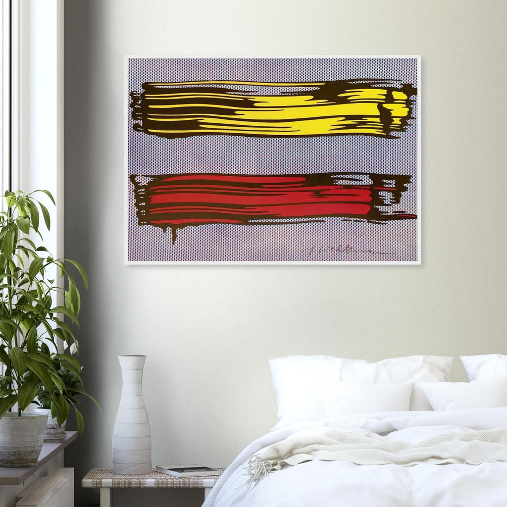YELLOW AND RED BRUSHSTROKES 1966 Framed Poster | Roy Lichtenstein Framed Prints Wall Art | Roy Lichtenstein Shop