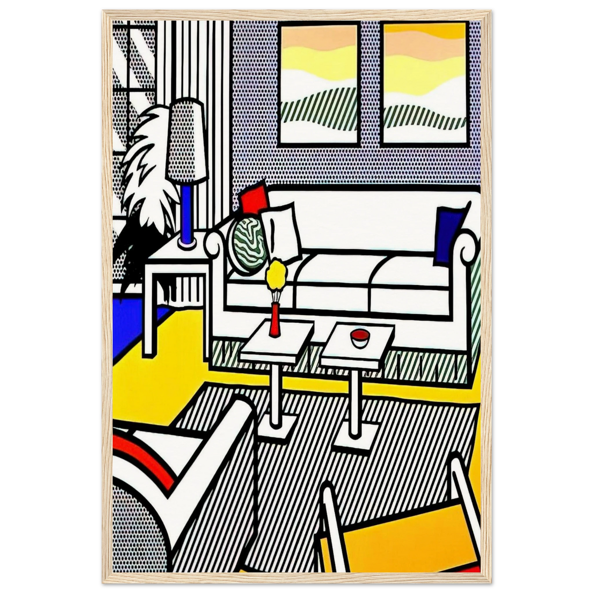 INTERIOR WITH RESTFUL PAINTINGS 1991 Framed Poster | Roy Lichtenstein Framed Prints Wall Art | Roy Lichtenstein Shop
