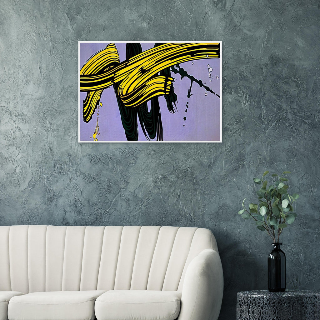 YELLOW AND GREEN BRUSHSTROKES 1966 Framed Poster | Roy Lichtenstein Framed Prints Wall Art | Roy Lichtenstein Shop