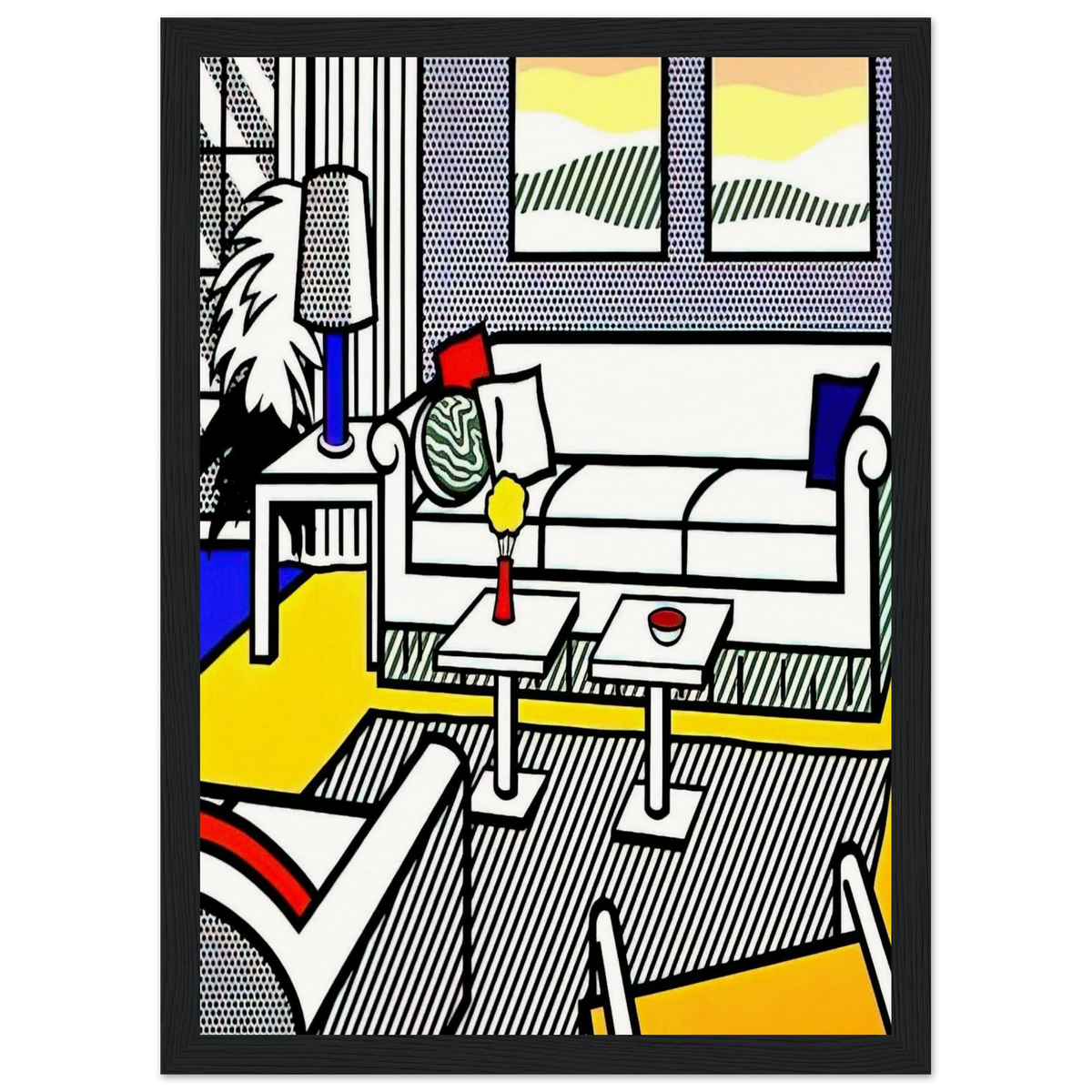 INTERIOR WITH RESTFUL PAINTINGS 1991 Framed Poster | Roy Lichtenstein Framed Prints Wall Art | Roy Lichtenstein Shop