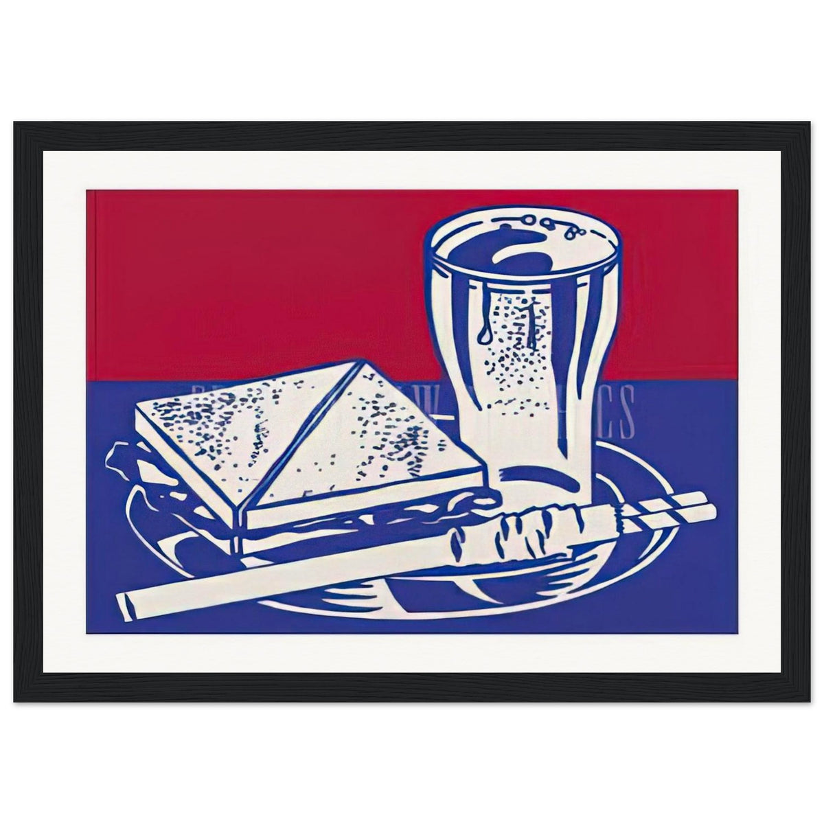 SANDWICH AND SODA 1964 Framed Poster | Roy Lichtenstein Framed Prints Wall Art | Roy Lichtenstein Shop