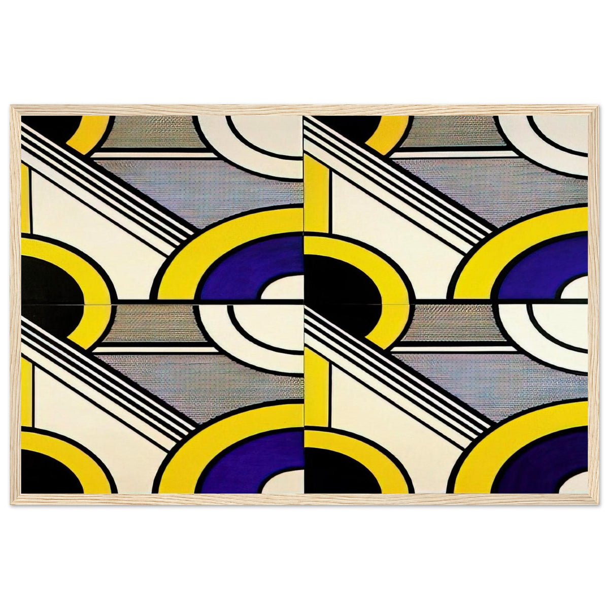 MODULAR PAINTING WITH FOUR PANELS 1 1969 Framed Poster | Roy Lichtenstein Framed Prints Wall Art | Roy Lichtenstein Shop