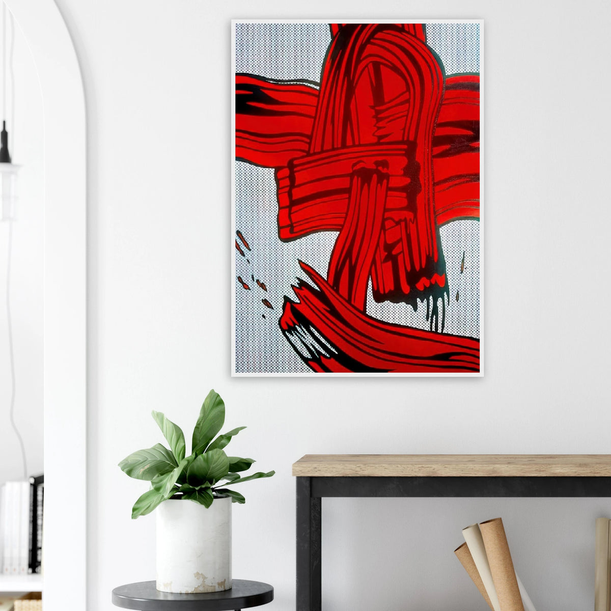 RED PAINTING BRUSHSTROKE 1965 Framed Poster | Roy Lichtenstein Framed Prints Wall Art | Roy Lichtenstein Shop