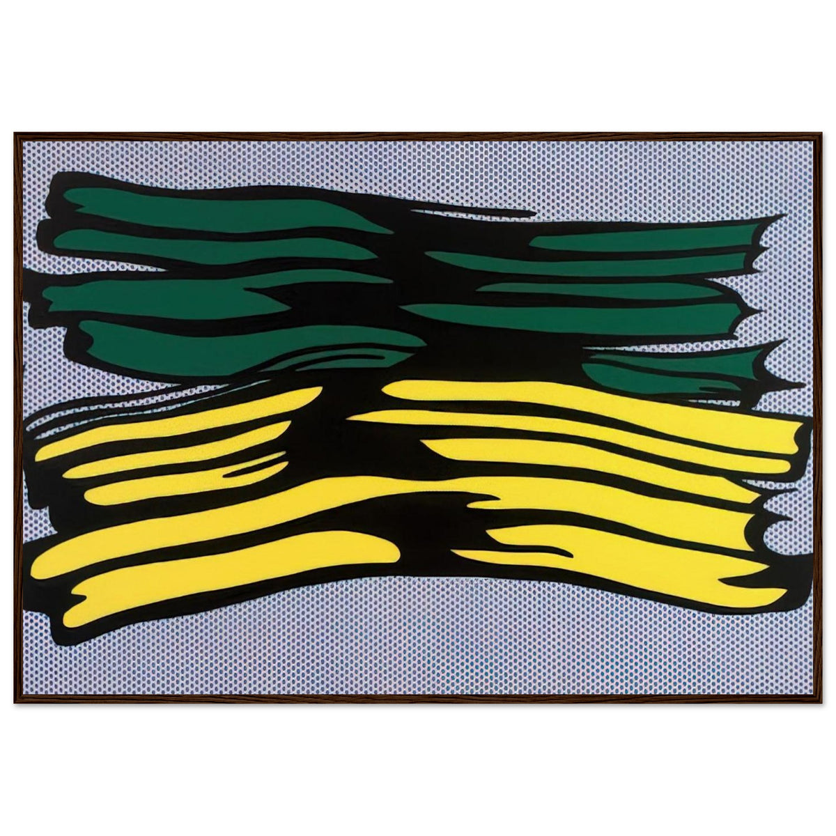 YELLOW AND GREEN BRUSHSTROKES 1966 0 Framed Poster | Roy Lichtenstein Framed Prints Wall Art | Roy Lichtenstein Shop