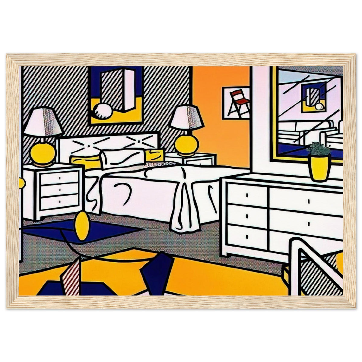 INTERIOR WITH MOBILE 1992 Framed Poster | Roy Lichtenstein Framed Prints Wall Art | Roy Lichtenstein Shop