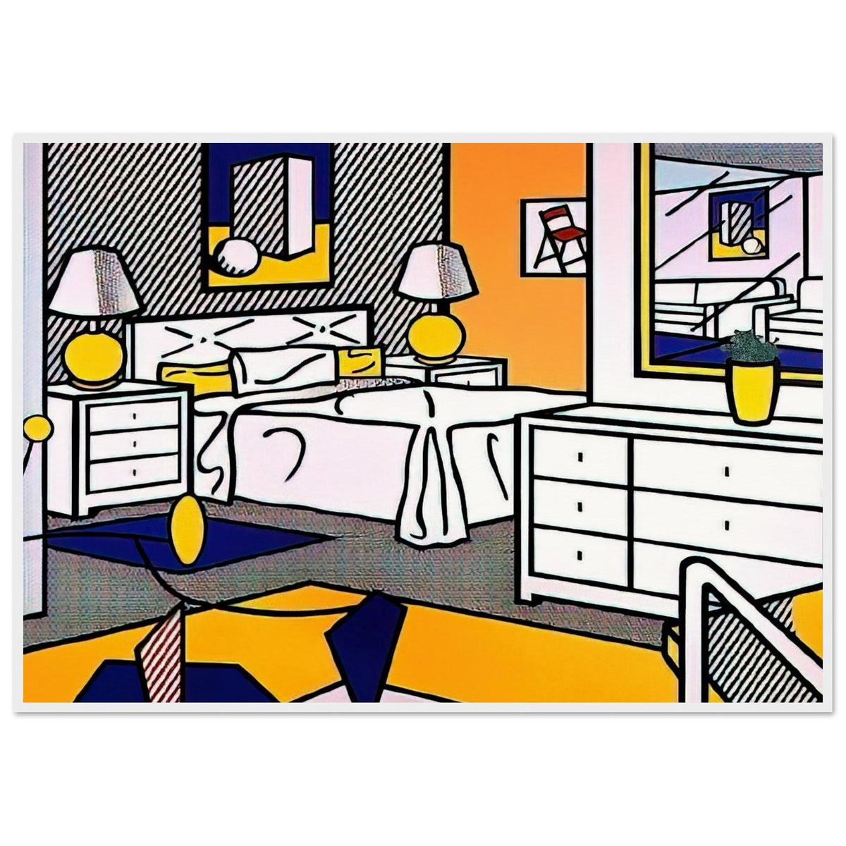 INTERIOR WITH MOBILE 1992 Framed Poster | Roy Lichtenstein Framed Prints Wall Art | Roy Lichtenstein Shop