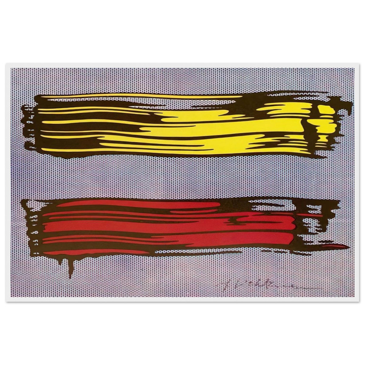 YELLOW AND RED BRUSHSTROKES 1966 Framed Poster | Roy Lichtenstein Framed Prints Wall Art | Roy Lichtenstein Shop