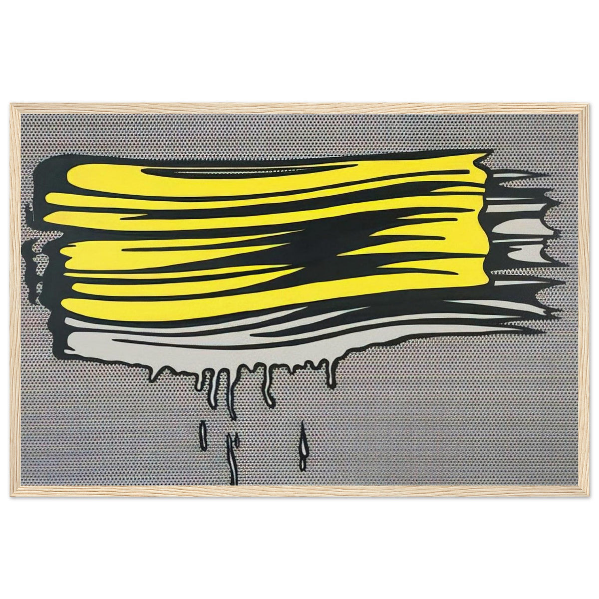 YELLOW AND WHITE BRUSHSTROKES 1965 Framed Poster | Roy Lichtenstein Framed Prints Wall Art | Roy Lichtenstein Shop