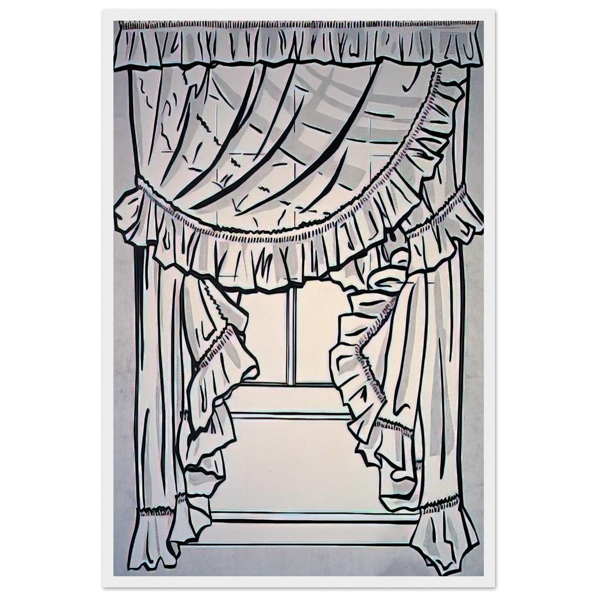 CURTAINS 1962 Framed Poster | Roy Lichtenstein Framed Prints Wall Art | Roy Lichtenstein Shop