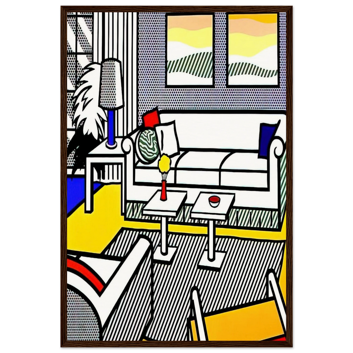 INTERIOR WITH RESTFUL PAINTINGS 1991 Framed Poster | Roy Lichtenstein Framed Prints Wall Art | Roy Lichtenstein Shop