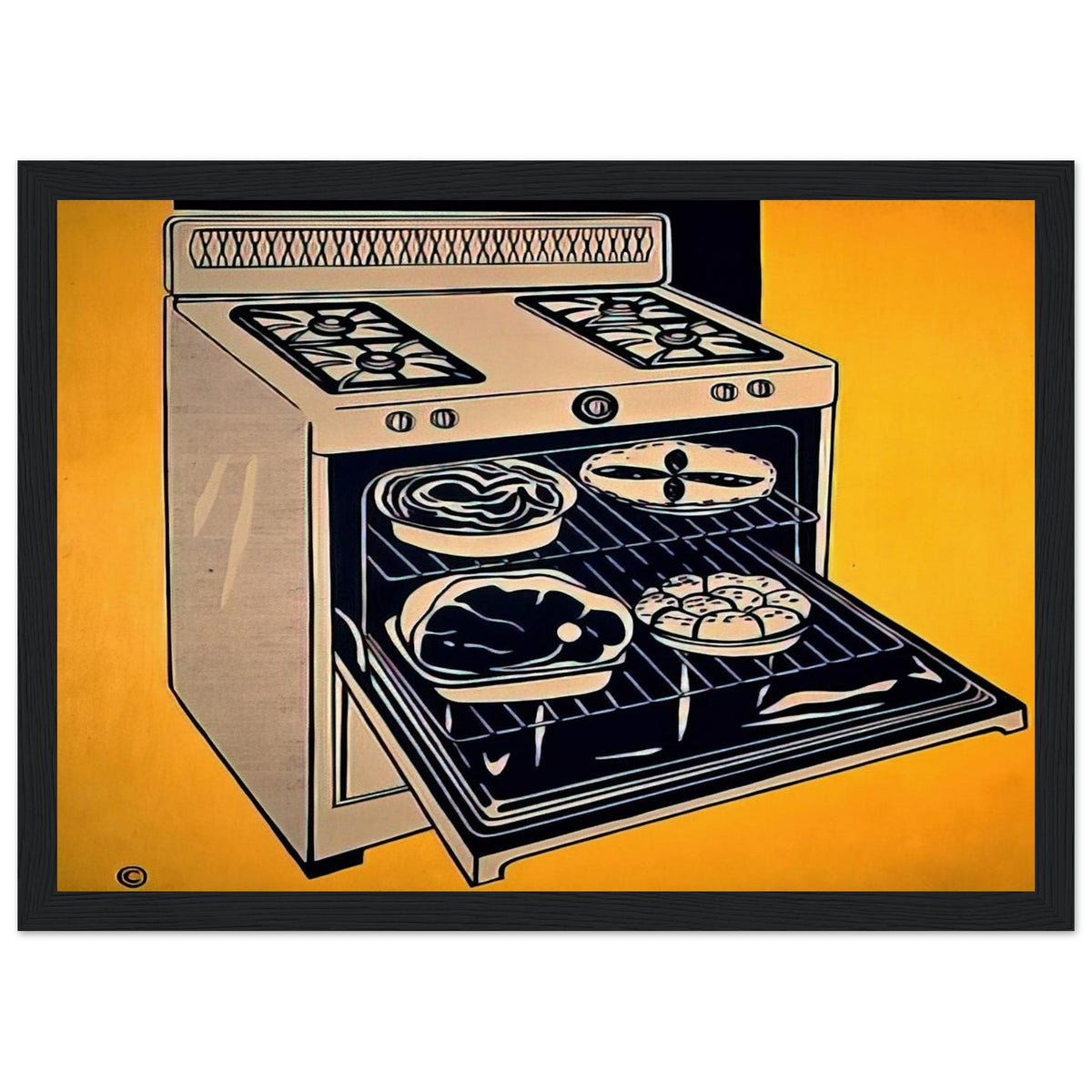 KITCHEN RANGE 1962 Framed Poster | Roy Lichtenstein Framed Prints Wall Art | Roy Lichtenstein Shop
