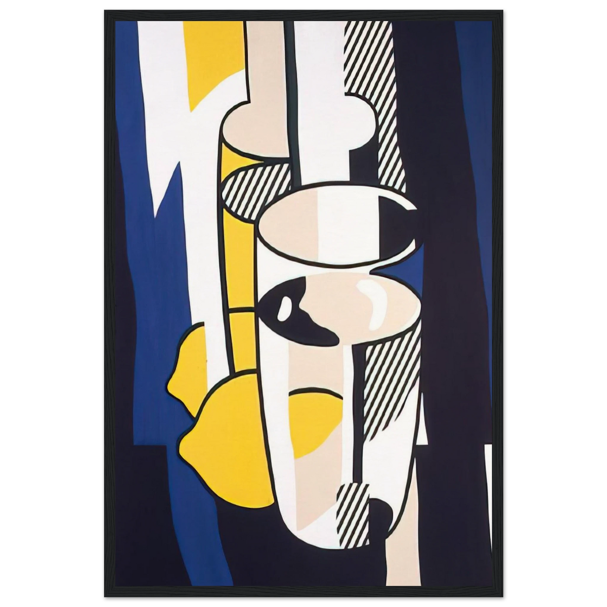 GLASS AND LEMON IN A MIRROR 1974 Framed Poster | Roy Lichtenstein Framed Prints Wall Art | Roy Lichtenstein Shop