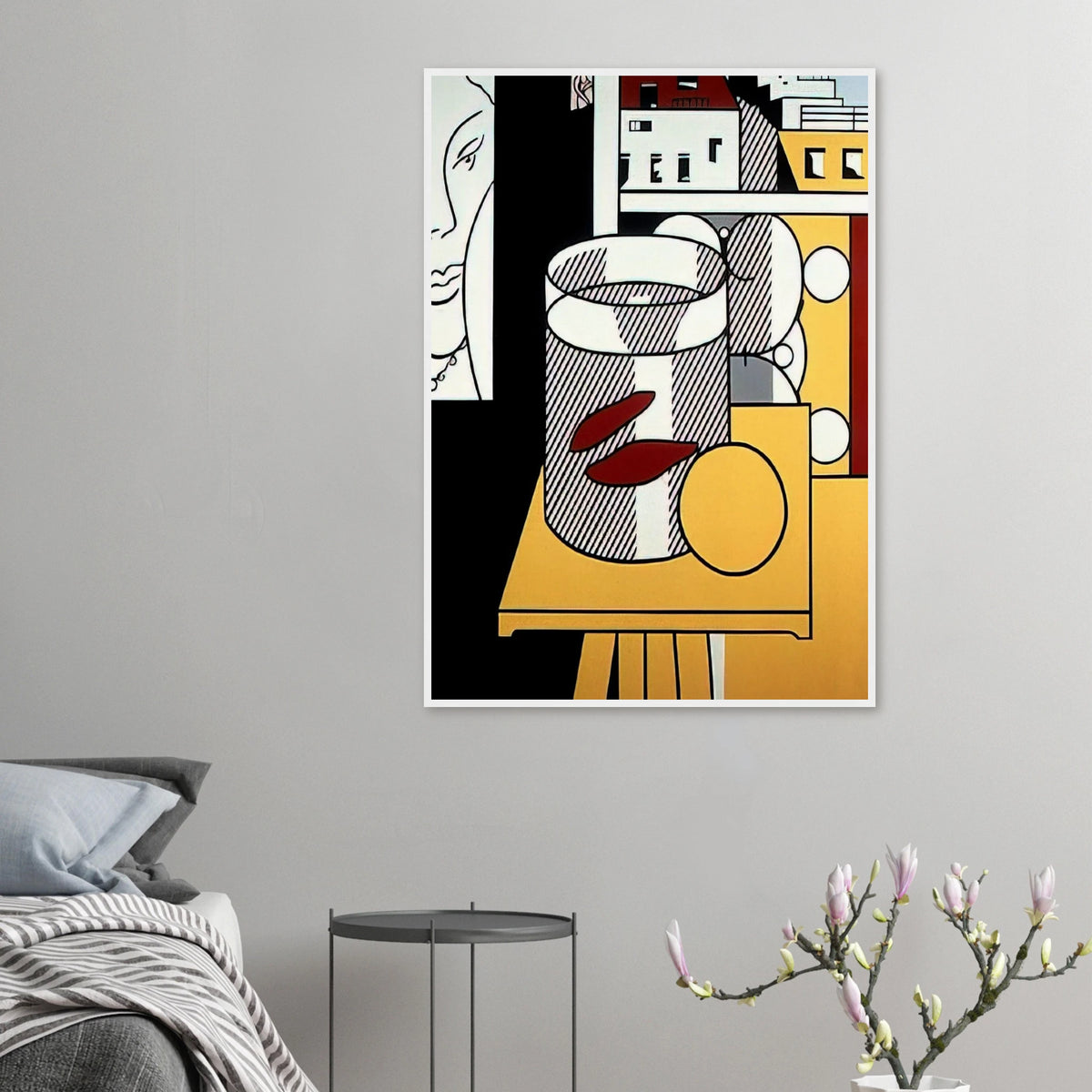 STILL LIFE WITH GOLDFISH 1974 Framed Poster | Roy Lichtenstein Framed Prints Wall Art | Roy Lichtenstein Shop