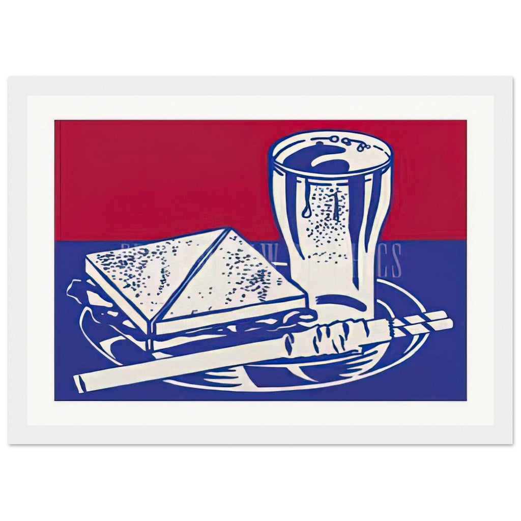 SANDWICH AND SODA 1964 Framed Poster | Roy Lichtenstein Framed Prints Wall Art | Roy Lichtenstein Shop