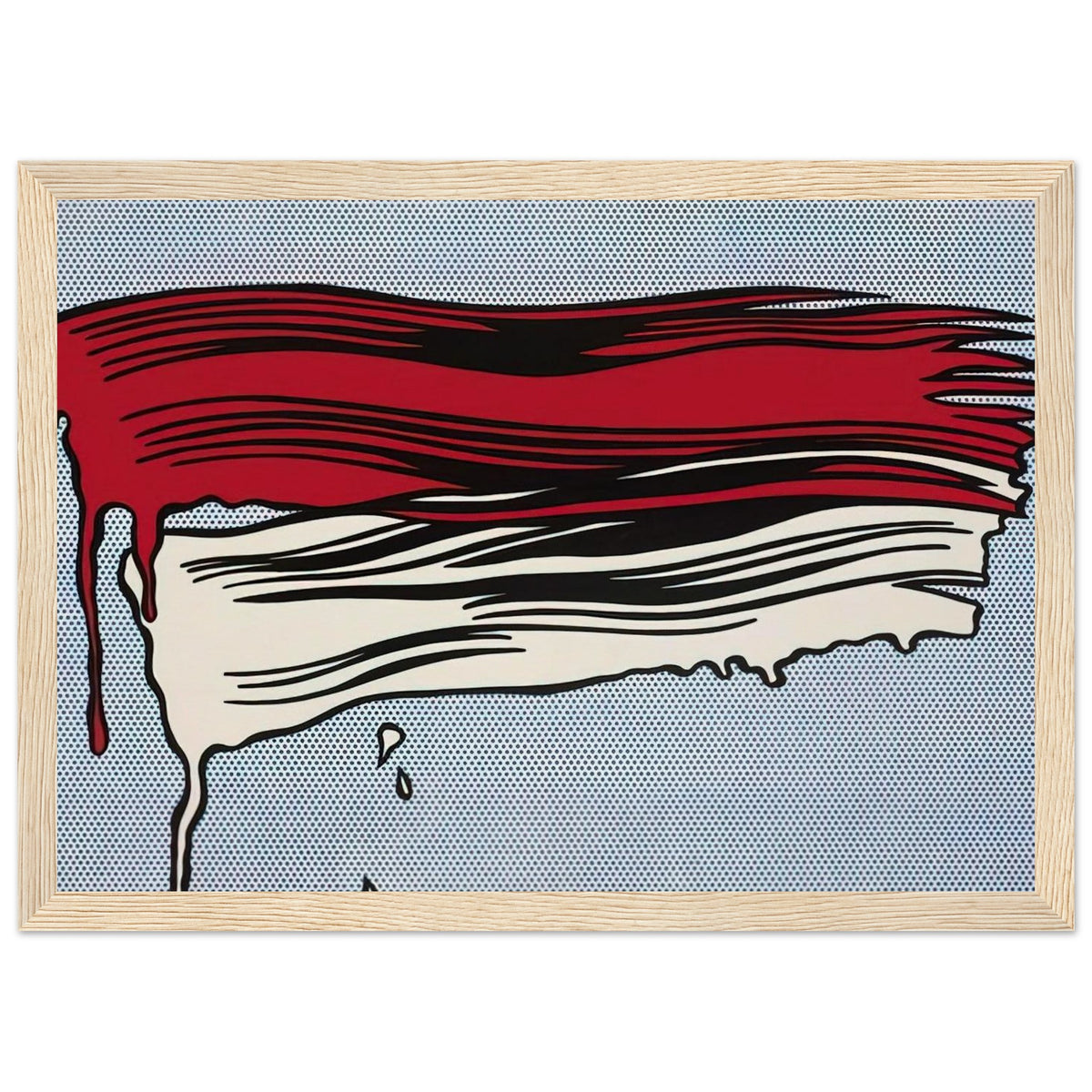 RED AND WHITE BRUSHSTROKES 1965 Framed Poster | Roy Lichtenstein Framed Prints Wall Art | Roy Lichtenstein Shop