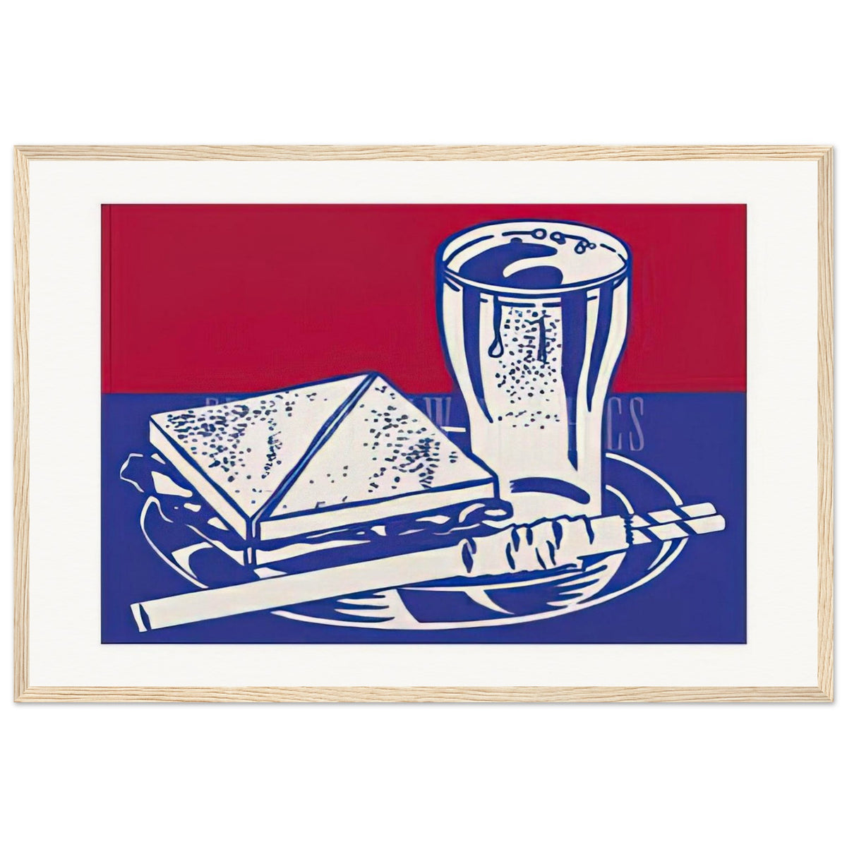 SANDWICH AND SODA 1964 Framed Poster | Roy Lichtenstein Framed Prints Wall Art | Roy Lichtenstein Shop