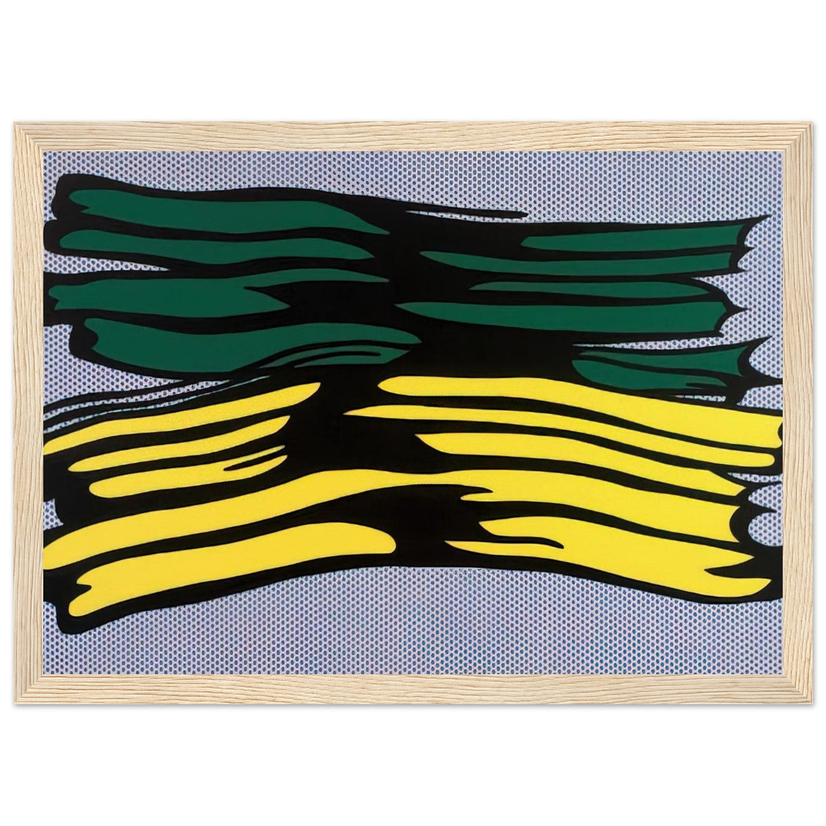 YELLOW AND GREEN BRUSHSTROKES 1966 0 Framed Poster | Roy Lichtenstein Framed Prints Wall Art | Roy Lichtenstein Shop