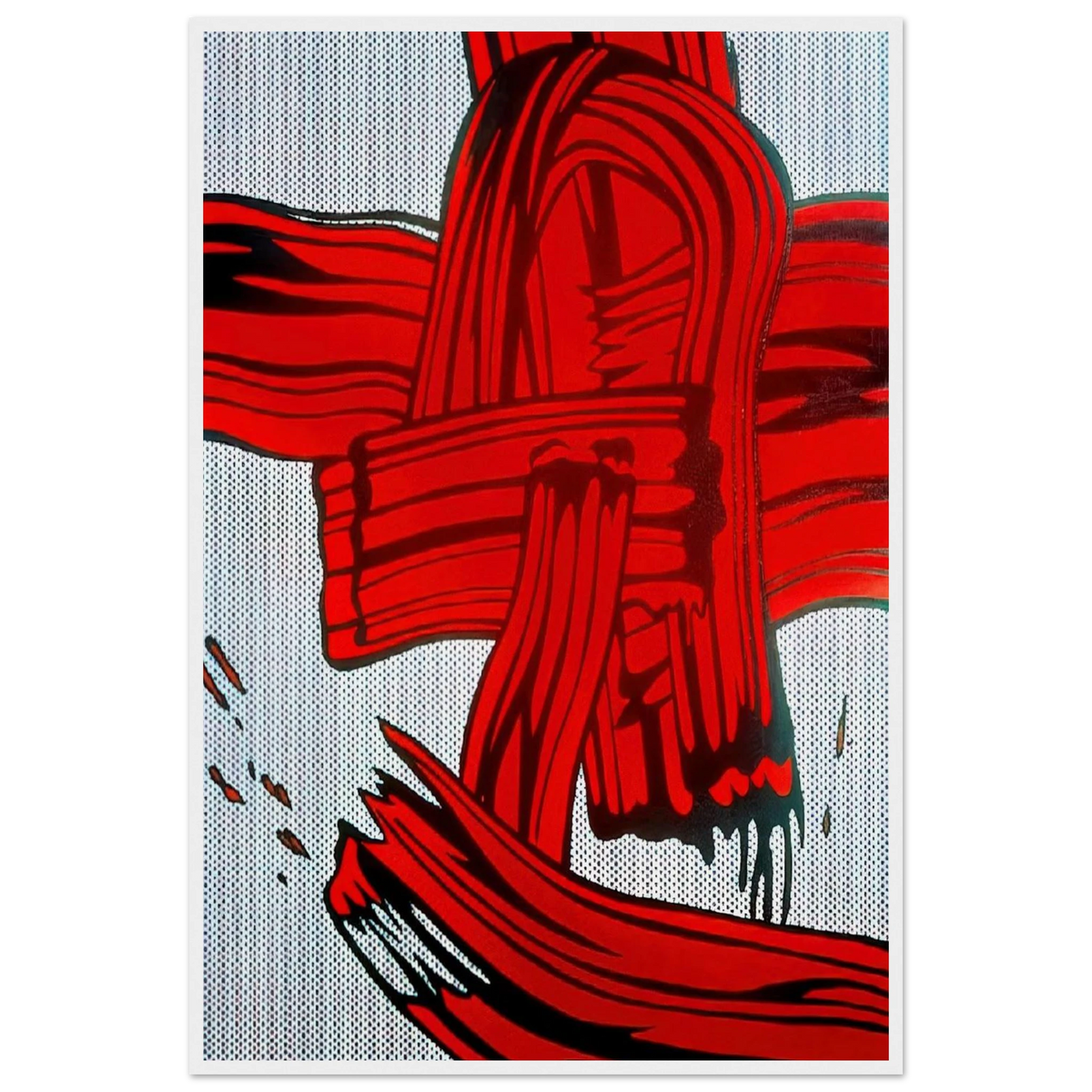 RED PAINTING BRUSHSTROKE 1965 Framed Poster | Roy Lichtenstein Framed Prints Wall Art | Roy Lichtenstein Shop
