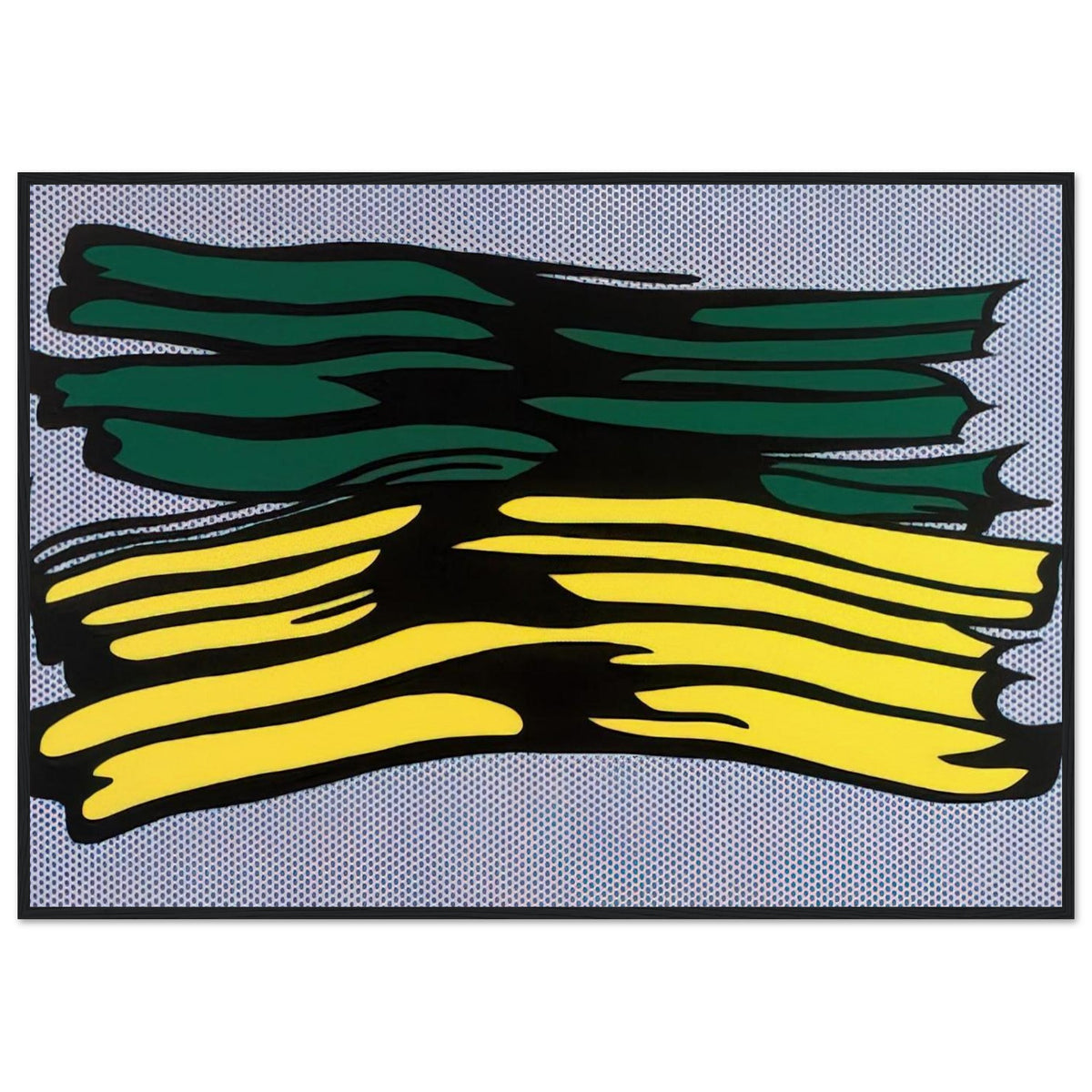 YELLOW AND GREEN BRUSHSTROKES 1966 0 Framed Poster | Roy Lichtenstein Framed Prints Wall Art | Roy Lichtenstein Shop