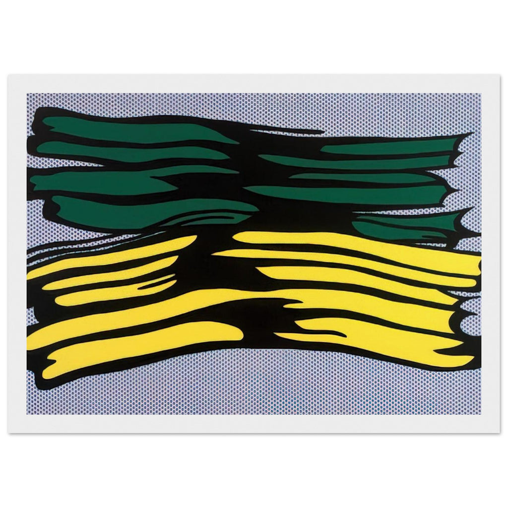YELLOW AND GREEN BRUSHSTROKES 1966 0 Framed Poster | Roy Lichtenstein Framed Prints Wall Art | Roy Lichtenstein Shop