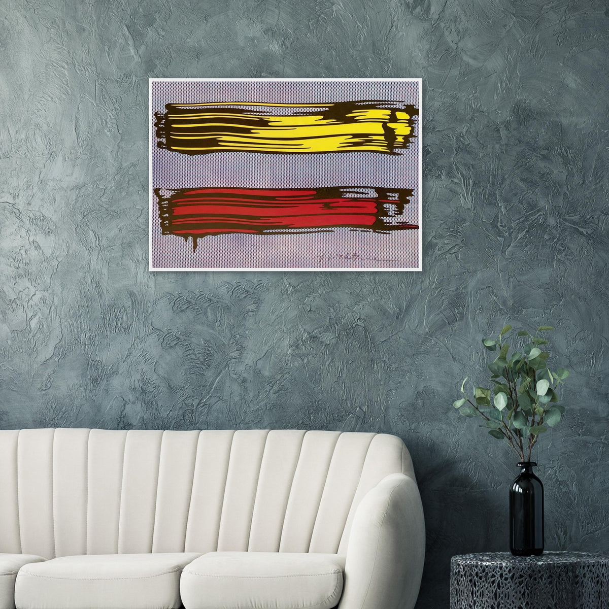 YELLOW AND RED BRUSHSTROKES 1966 Framed Poster | Roy Lichtenstein Framed Prints Wall Art | Roy Lichtenstein Shop