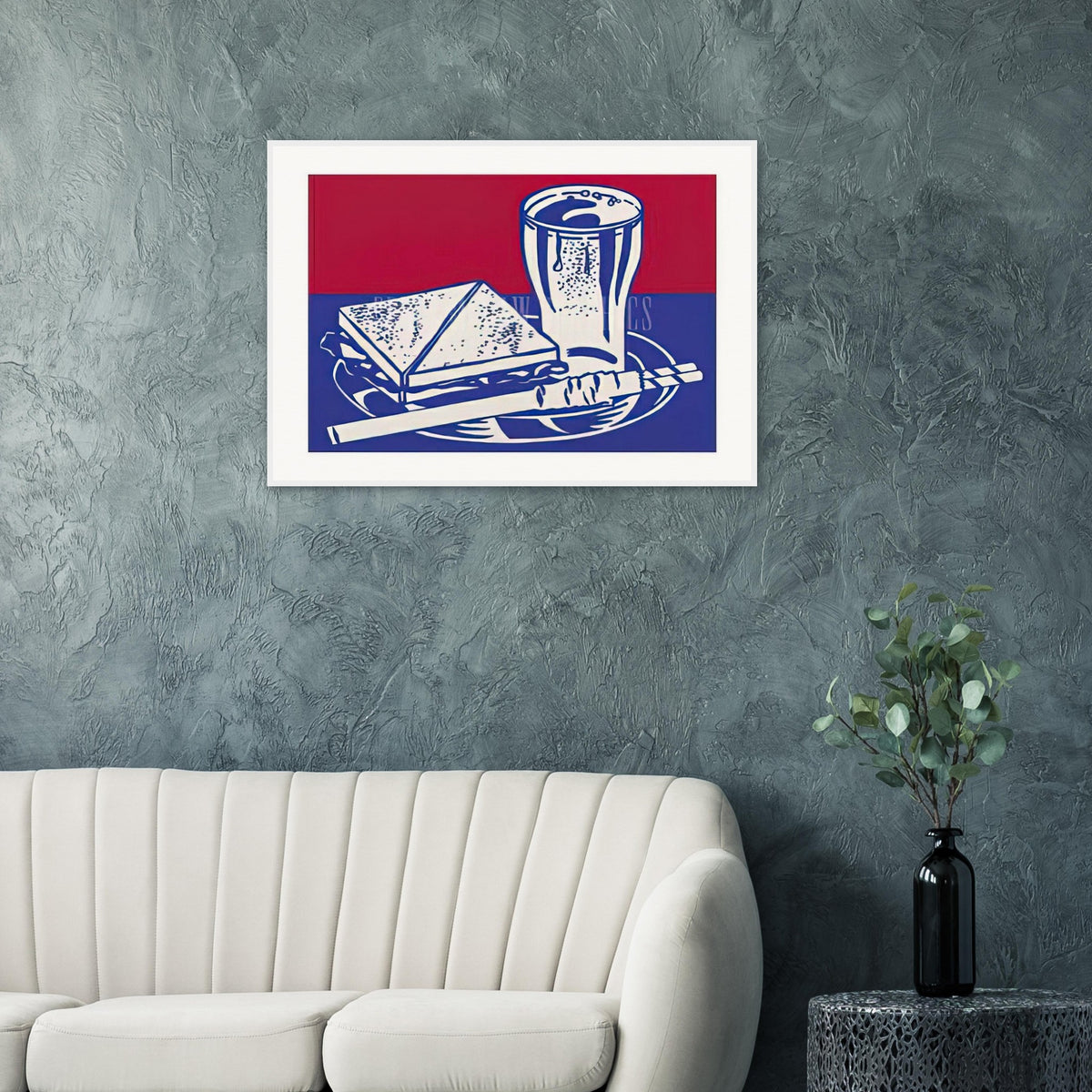 SANDWICH AND SODA 1964 Framed Poster | Roy Lichtenstein Framed Prints Wall Art | Roy Lichtenstein Shop