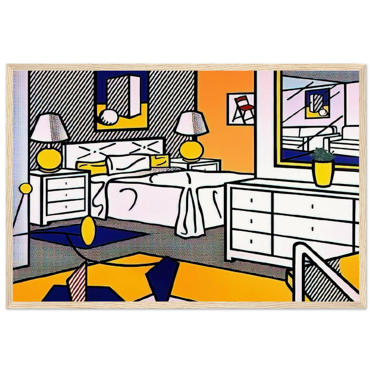 INTERIOR WITH MOBILE 1992 Framed Poster | Roy Lichtenstein Framed Prints Wall Art | Roy Lichtenstein Shop